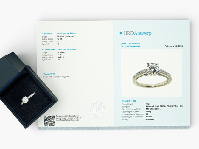 Bague 51 HRD - Bague entourage en or blanc 14 kt et diamants 1,60 ct 58 Facettes J260000040069