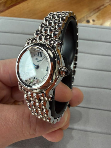 Montre Chopard Happy Sport - Montre femme 26 mm en acier et diamants 58 Facettes Chop01