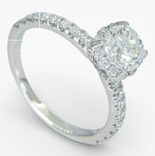 Bague 51 Bague entourage en or blanc 14 ct et diamants 1,30 ct 58 Facettes J260000040072