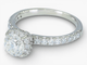Bague 51 Bague entourage en or blanc 14 ct et diamants 1,30 ct 58 Facettes J260000040072