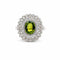 Bague 57 Bague vintage en or blanc 18k avec saphir vert olive et diamants 58 Facettes 50436