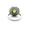Bague 57 Bague vintage en or blanc 18k avec saphir vert olive et diamants 58 Facettes 50436