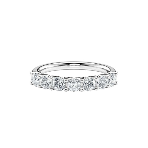 Bague 54 ESTALE - Bague demi-alliance en or blanc 18K et diamants de laboratoire 58 Facettes UKD364600MM