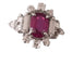 Bague 57 Bague en or blanc, rubis et diamants taille princesse 58 Facettes