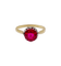 Bague 57 Bague solitaire Art déco en or 18k et platine, rubis synthétique 58 Facettes A06771