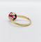 Bague 57 Bague solitaire Art déco en or 18k et platine, rubis synthétique 58 Facettes A06771
