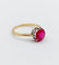Bague 57 Bague solitaire Art déco en or 18k et platine, rubis synthétique 58 Facettes A06771