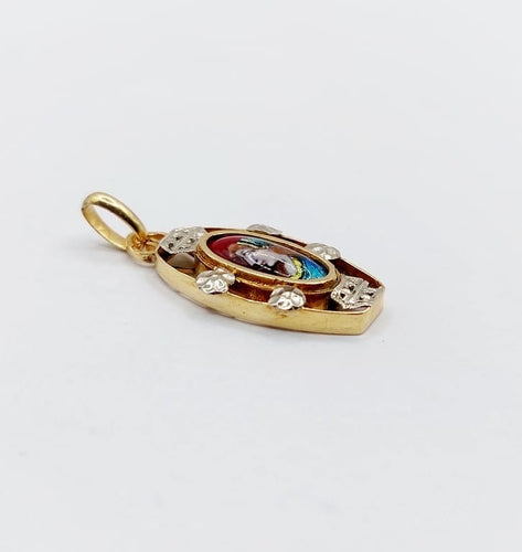 Pendentif Limoges - Pendentif Art nouveau en or 18k à plaque émaillée 58 Facettes A06773