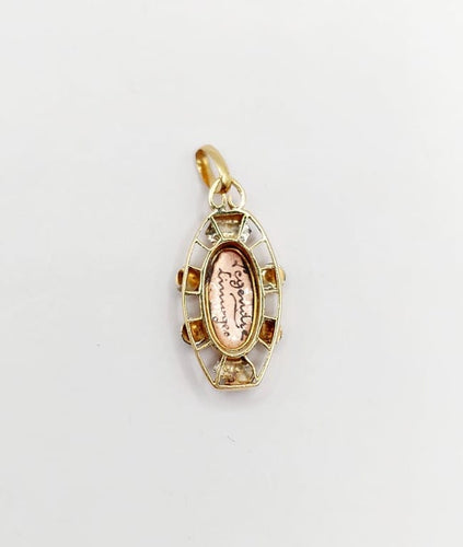 Pendentif Limoges - Pendentif Art nouveau en or 18k à plaque émaillée 58 Facettes A06773