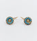Boucles d'oreilles Dormeuses fleur antiques en or 18k et émail bleu turquoise 58 Facettes A06781