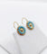 Boucles d'oreilles Dormeuses fleur antiques en or 18k et émail bleu turquoise 58 Facettes A06781
