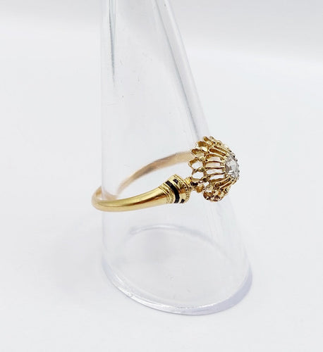 Bague 62.5 Bague fleur victorienne en or 18k et diamant taille rose 58 Facettes A06787