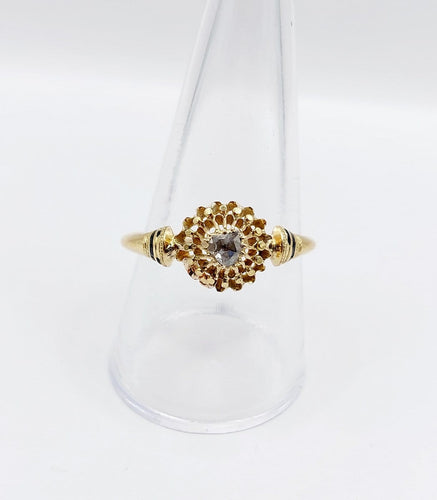Bague 62.5 Bague fleur victorienne en or 18k et diamant taille rose 58 Facettes A06787