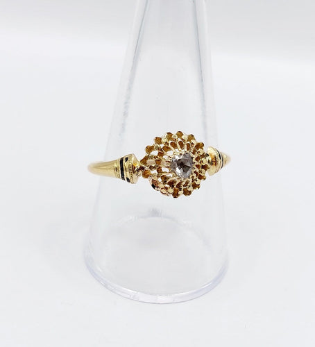 Bague 62.5 Bague fleur victorienne en or 18k et diamant taille rose 58 Facettes A06787