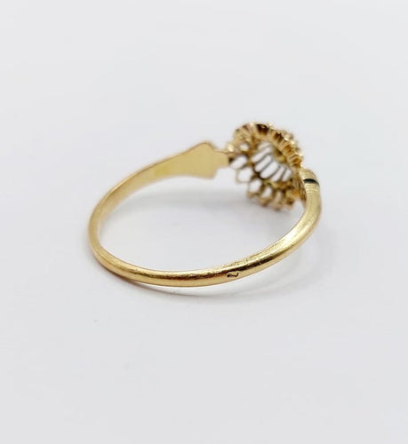 Bague 62.5 Bague fleur victorienne en or jaune 18k et diamant taille rose 58 Facettes A06787