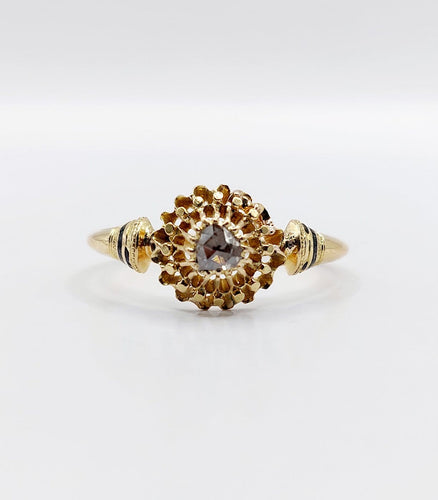 Bague 62.5 Bague fleur victorienne en or 18k et diamant taille rose 58 Facettes A06787