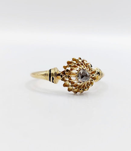 Bague 62.5 Bague fleur victorienne en or 18k et diamant taille rose 58 Facettes A06787