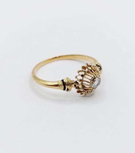 Bague 62.5 Bague fleur victorienne en or 18k et diamant taille rose 58 Facettes A06787