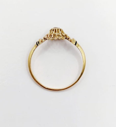 Bague 62.5 Bague fleur victorienne en or jaune 18k et diamant taille rose 58 Facettes A06787