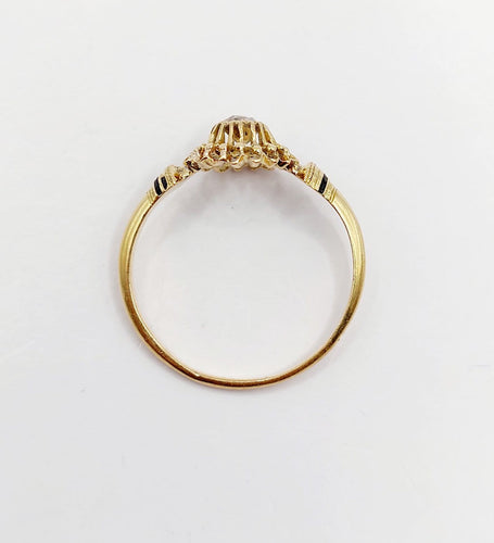 Bague 62.5 Bague fleur victorienne en or 18k et diamant taille rose 58 Facettes A06787