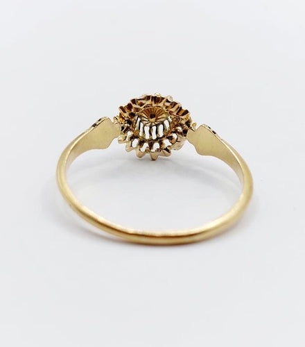 Bague 62.5 Bague fleur victorienne en or jaune 18k et diamant taille rose 58 Facettes A06787