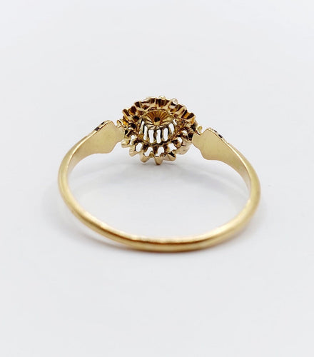 Bague 62.5 Bague fleur victorienne en or 18k et diamant taille rose 58 Facettes A06787