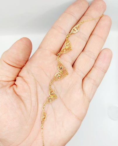 Collier Collier draperie Art nouveau en or rose 18k à motifs filigranés 58 Facettes A06789