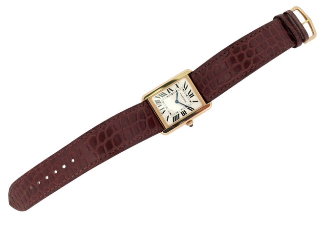 Montre montre CARTIER tank solo 3167 or rose 18k acier 2010 quartz 34mm + 2 bracelets 58 Facettes 273622