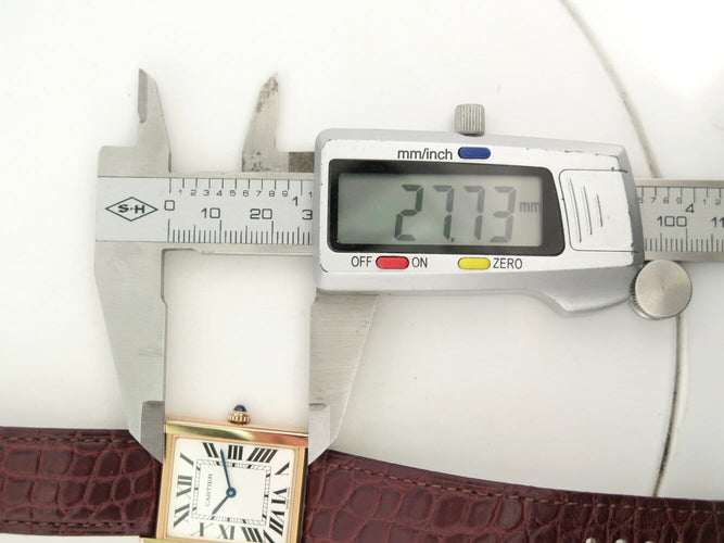 Montre montre CARTIER tank solo 3167 or rose 18k acier 2010 quartz 34mm + 2 bracelets 58 Facettes 273622