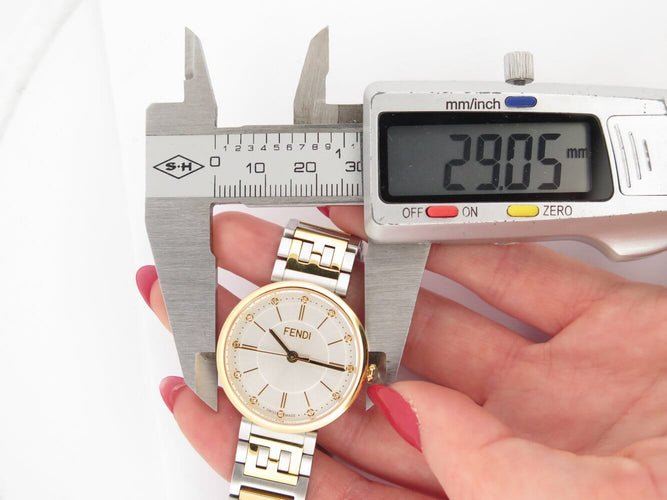 Montre montre FENDI forever fow883 29mm or & acier fullset lady quartz 58 Facettes 273463