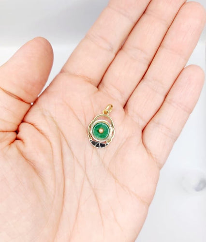 Pendentif Art déco - Pendentif en or jaune et blanc 18k et jade 58 Facettes A06795