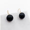 Boucles d'oreilles Dormeuses anciennes en or 18k avec cabochons de jais gravés 58 Facettes A06797