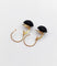 Boucles d'oreilles Dormeuses anciennes en or 18k avec cabochons de jais gravés 58 Facettes A06797