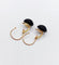 Boucles d'oreilles Dormeuses anciennes en or 18k avec cabochons de jais gravés 58 Facettes A06797