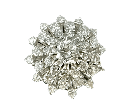 Bague 59 Bague en or blanc 18 carats sertie de diamants 1,20 ct 58 Facettes Bague 56