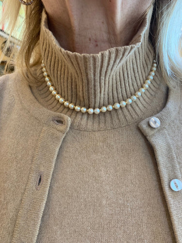 Collier Collier de perles 38 cm et billes en or jaune 18 carats 58 Facettes C178