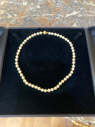 Collier Collier de perles 38 cm et billes en or jaune 18 carats 58 Facettes C178