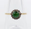 Bague 57.5 Bague marguerite - Bague en or 18k péridot et diamants taille rose 58 Facettes A06791