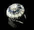Bague 55 Bague en or blanc 18 carats avec diamants et 8 saphirs 58 Facettes Bague 63