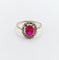 Bague 52.5 Bague pompadour ancienne en or 18k et platine, rubis synthétique et diamants 58 Facettes A06762