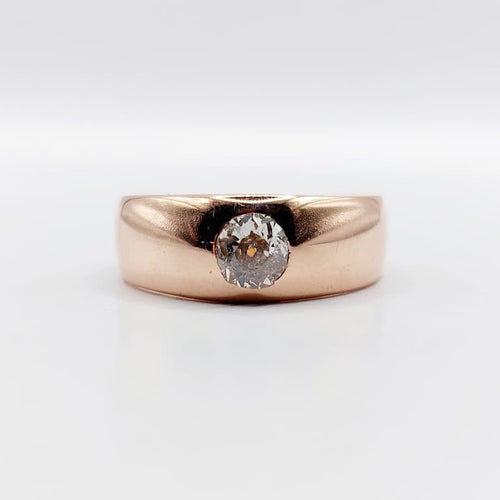 Bague 54 Bague jonc dôme antique en or rose 18k et diamant taille ancienne 58 Facettes A06673