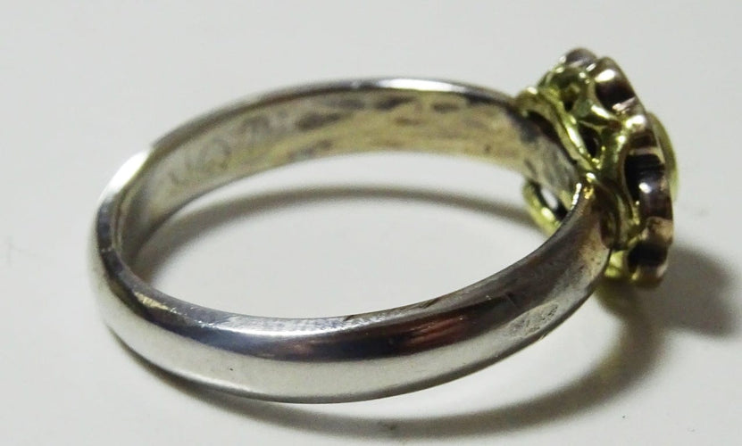 Bague 50 Bague vintage en or jaune et or blanc 18 carats à diamants 58 Facettes ring37