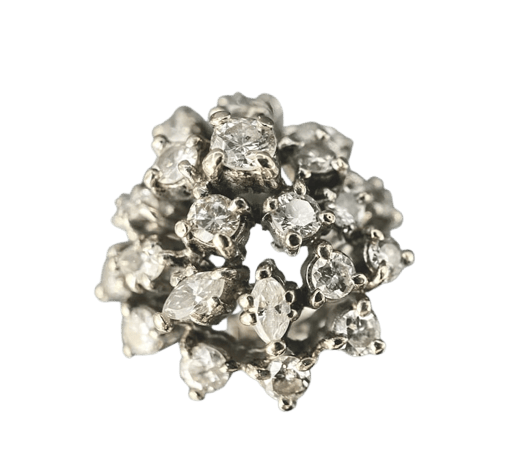 Bague 52 Bague en or blanc 18 carats sertie de diamants 1,65 ct 58 Facettes Bague 58