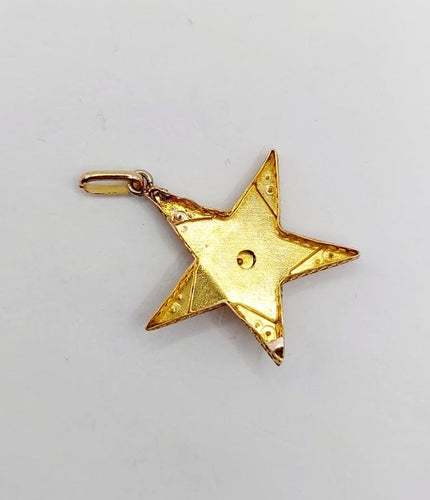 Pendentif Pendentif étoile antique en or 18k et perles (circa 1900) 58 Facettes A06723