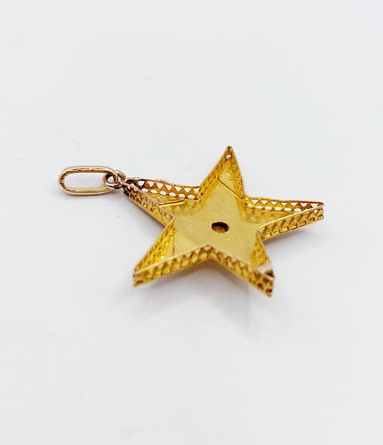 Pendentif Pendentif étoile antique en or 18k et perles (circa 1900) 58 Facettes A06723