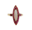 Bague 51.5 Bague marquise antique en or 18k avec opale et rubis 58 Facettes A06452