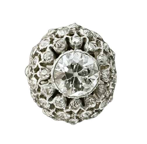 Bague 48 Bague Art nouveau en or jaune 18 carats et diamants 58 Facettes Bague 05