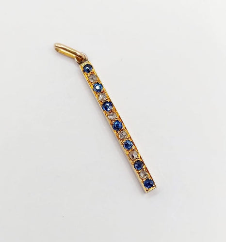 Pendentif Pendentif ancien en or rose 18k, diamants taille rose et saphirs 58 Facettes A06683