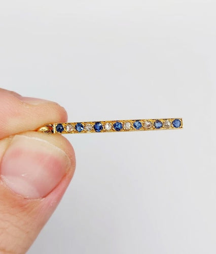 Pendentif Pendentif ancien en or rose 18k, diamants taille rose et saphirs 58 Facettes A06683