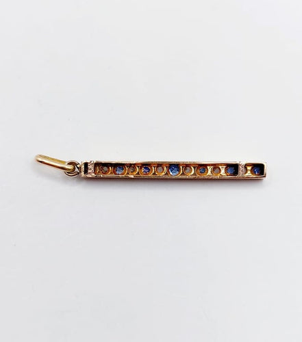 Pendentif Pendentif ancien en or rose 18k, diamants taille rose et saphirs 58 Facettes A06683